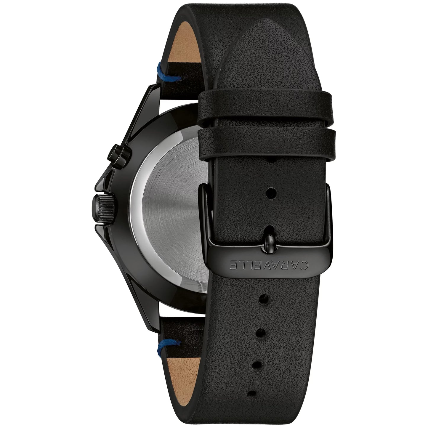 by Men'S Black Leather Strap Watch - 45C118